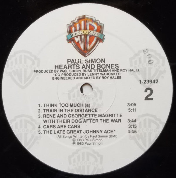 Paul Simon - Hearts And Bones (LP, Album, All)