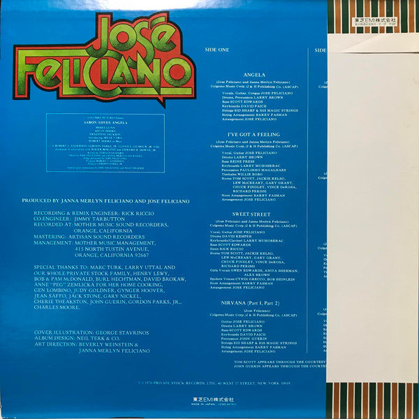 José Feliciano - Angela (LP, Album)