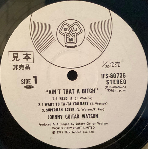 Johnny Guitar Watson - Ain’t That A Bitch (LP, Album, Promo)