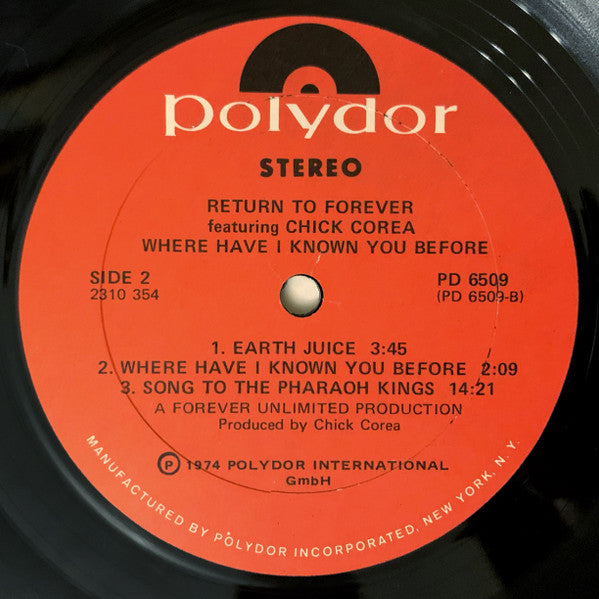 Return To Forever - Where Have I Known You Before(LP, Album)