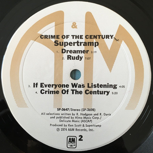 Supertramp - Crime Of The Century (LP, Album, Mon)