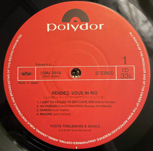 Toots* & Sivuca - Rendez-Vous In Rio (LP, Album)