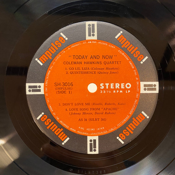 Coleman Hawkins Quartet - Today And Now (LP, Album)