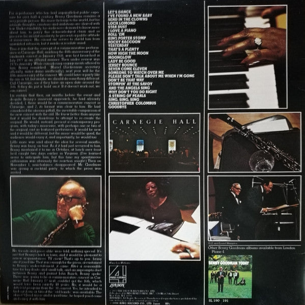 Benny Goodman - Live At Carnegie Hall 40th Anniversary Concert(2xLP...