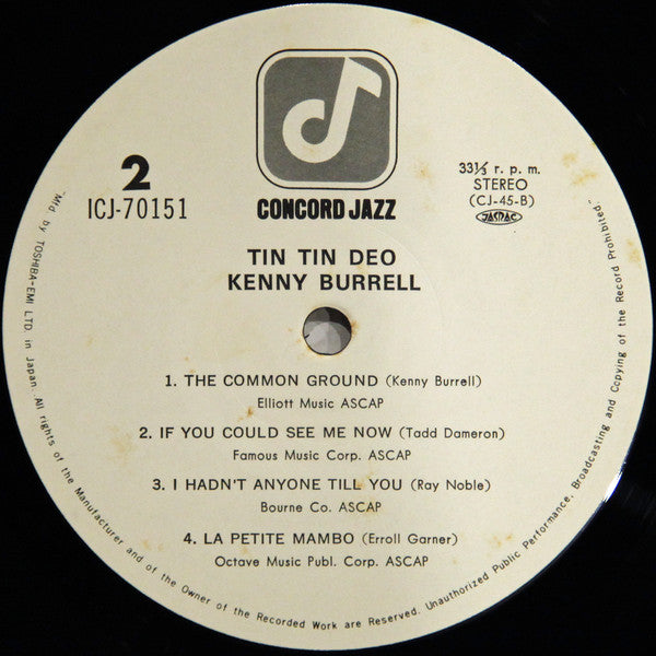 Kenny Burrell - Tin Tin Deo (LP)