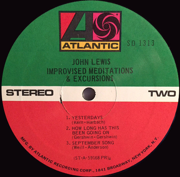 John Lewis (2) - Improvised Meditations & Excursions (LP, Album, RP)