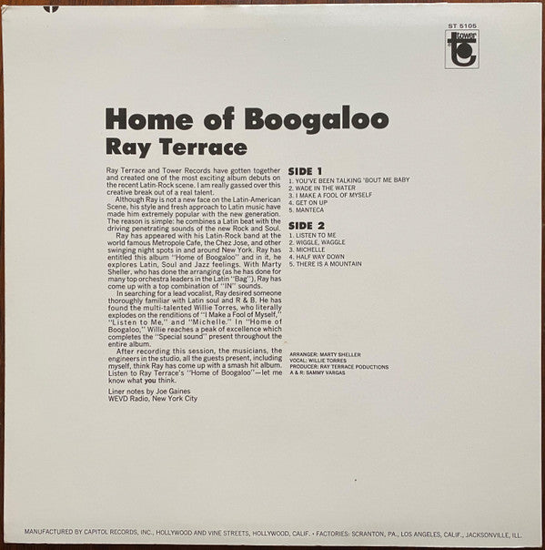 Ray Terrace - Home Of Boogaloo (LP, Album, RE)