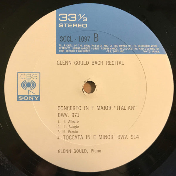 Bach*, Glenn Gould - Bach Recital (LP, Comp, RE)