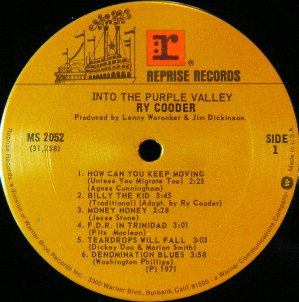 Ry Cooder - Into The Purple Valley (LP, Album, RE, San)