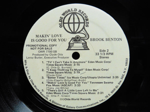 Brook Benton - Makin' Love Is Good For You (LP, Album, Promo)