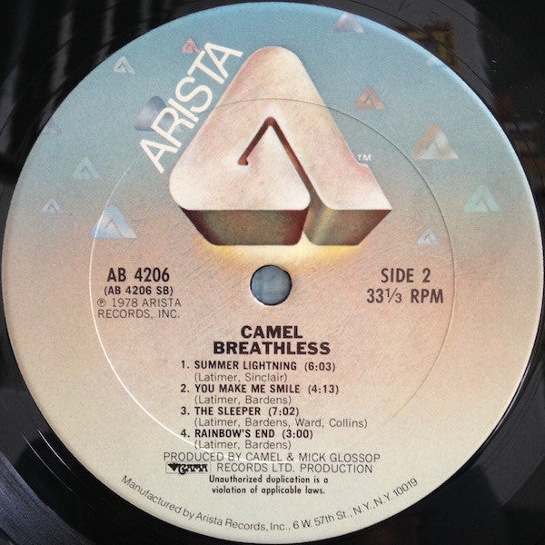 Camel - Breathless (LP, Album, San)