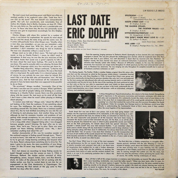 Eric Dolphy - Last Date (LP, RE)