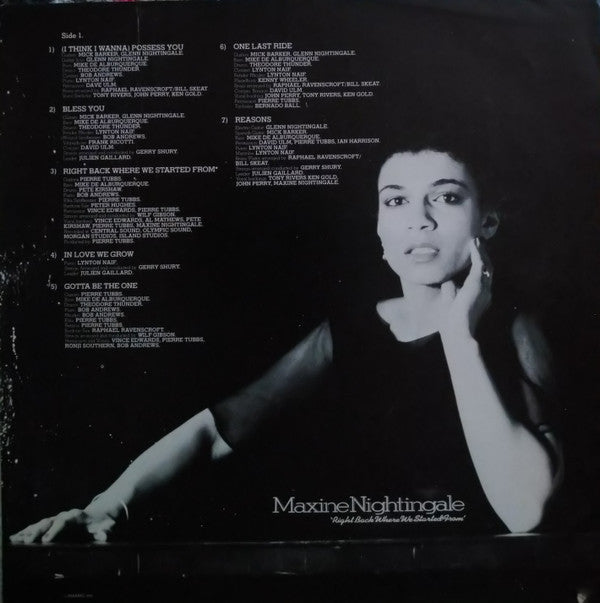 Maxine Nightingale - Right Back Where We Started From (LP, Album, RE)
