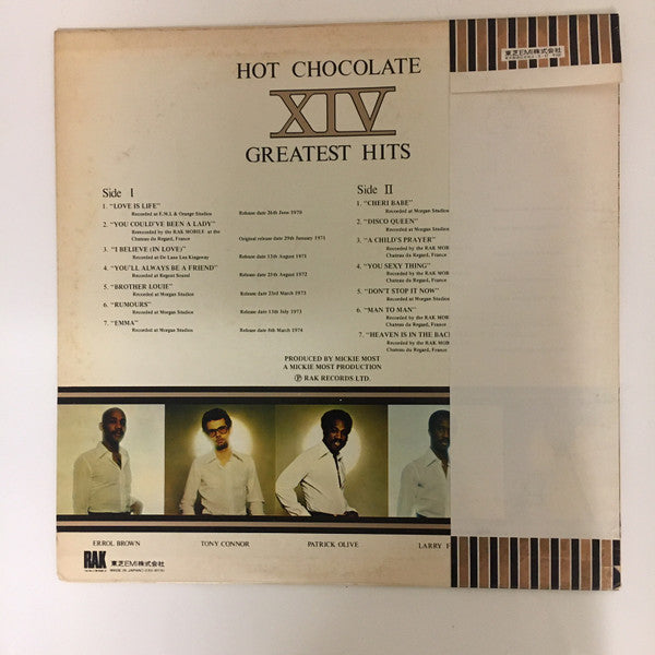 Hot Chocolate - XIV Greatest Hits (LP, Comp, Promo)