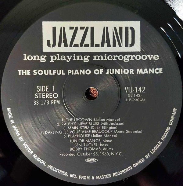 Junior Mance - The Soulful Piano Of Junior Mance (LP, Album, RE)