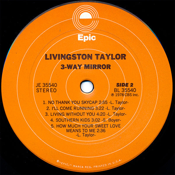 Livingston Taylor - 3-Way Mirror (LP, Album, Pit)