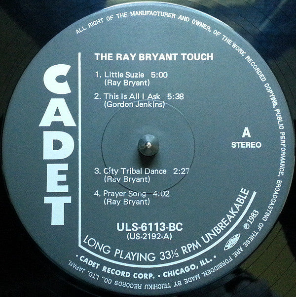 Ray Bryant - The Ray Bryant Touch (LP, Album, RE)