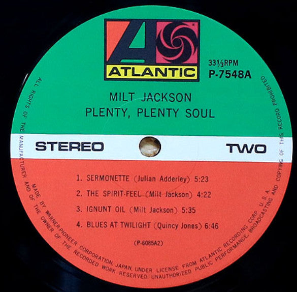 Milt Jackson - Plenty, Plenty Soul (LP, Album, RE)