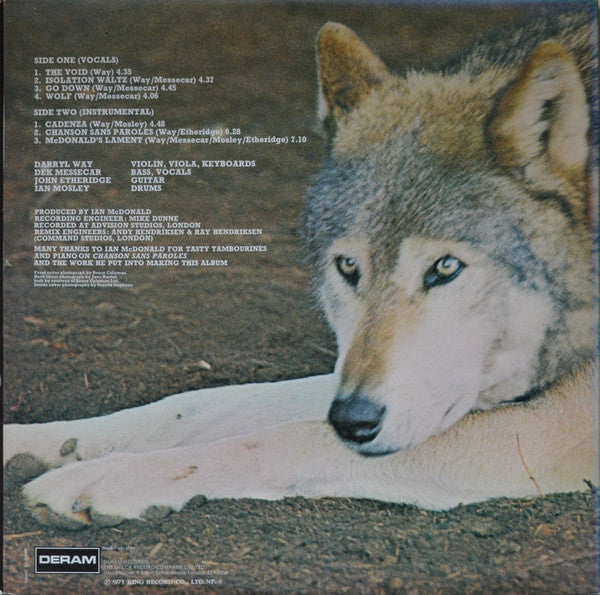 Darryl Way's Wolf - Canis Lupus (LP, Album, RE)