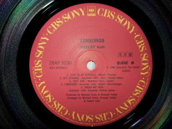 Hubert Kah - Tensongs (LP, Album, Promo)