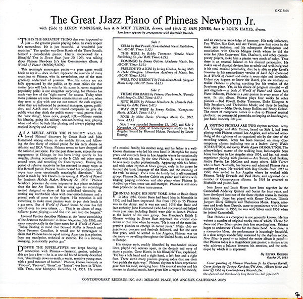 Phineas Newborn Jr. - The Great Jazz Piano Of Phineas Newborn Jr.(L...