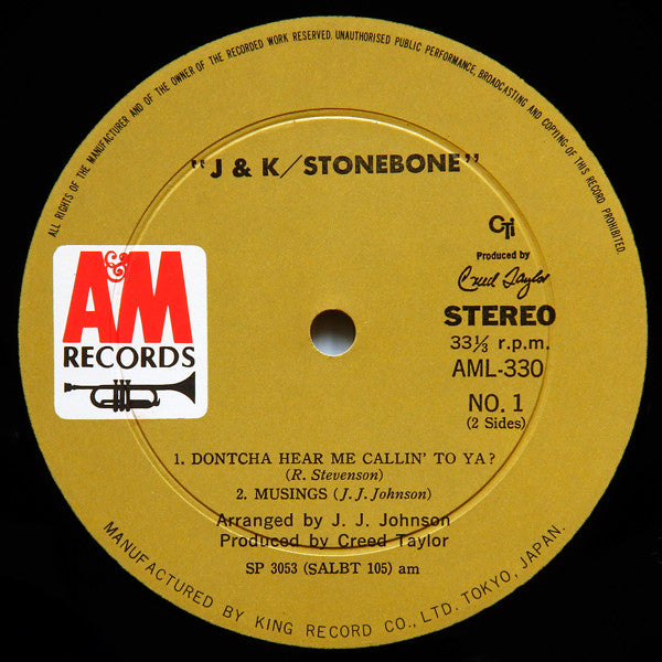 J* & K* - Stonebone (LP, Album)