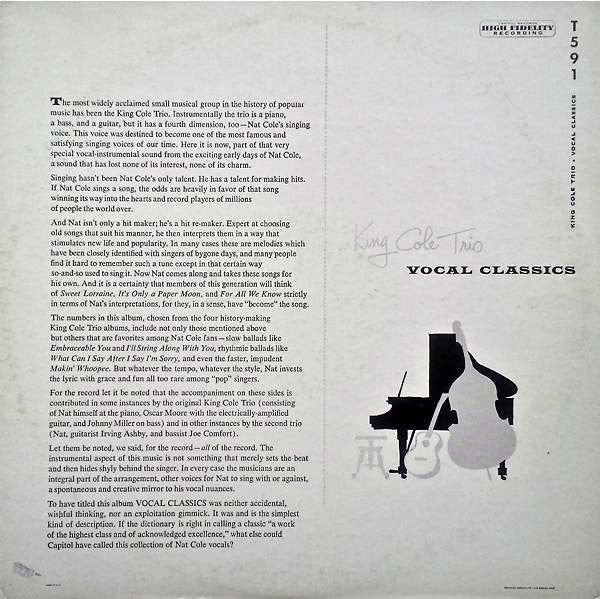 The King Cole Trio* - Vocal Classics (LP, Album, Comp, Mono)