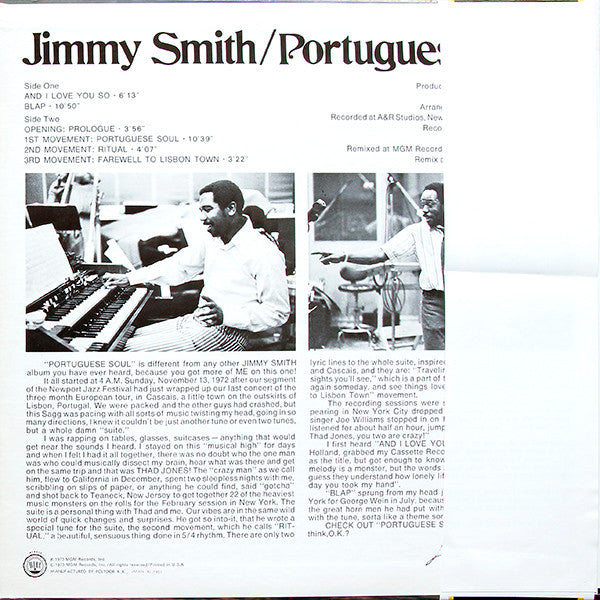 Jimmy Smith - Portuguese Soul (LP, Album)