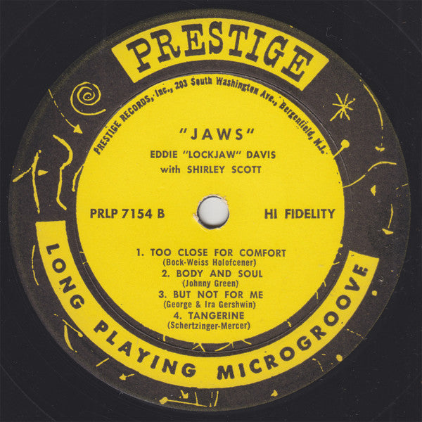 Eddie ""Lockjaw"" Davis With Shirley Scott - Jaws (LP, Album, Mono)