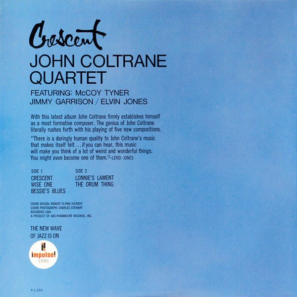 John Coltrane Quartet* - Crescent (LP, Album, RE, Gat)