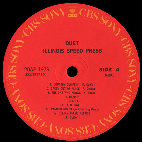 Illinois Speed Press - Duet (LP, Album, RE)