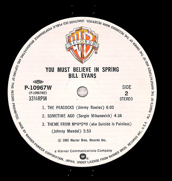 Bill Evans - You Must Believe In Spring (LP, Album)