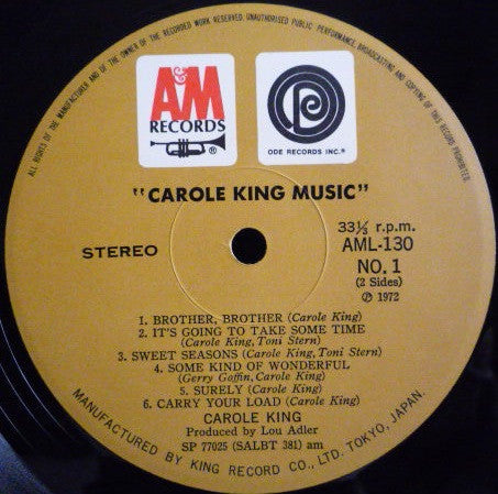 Carole King - Music (LP, Album, Gat)