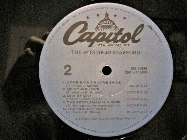 Jo Stafford - The Hits Of Jo Stafford (LP, Album, RE, Abr)