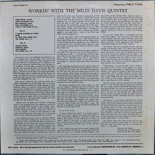 The Miles Davis Quintet - Workin' With The Miles Davis Quintet(LP, ...