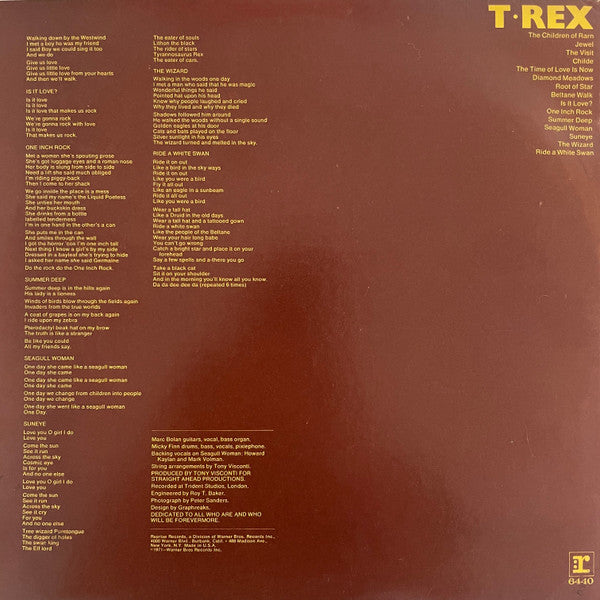 T. Rex - T. Rex (LP, Album, Wra)