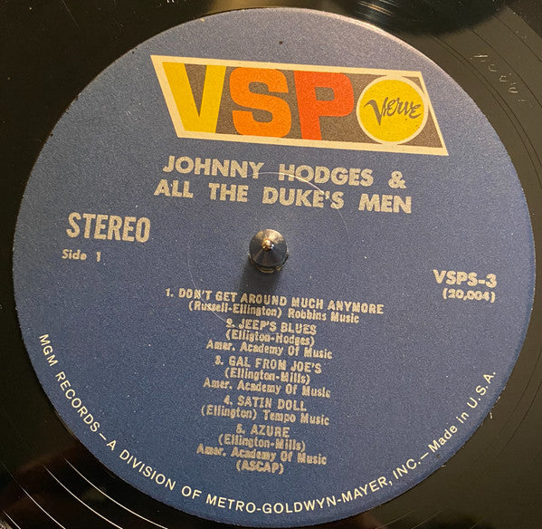 Johnny Hodges - Johnny Hodges & All The Duke's Men(LP, Comp, RM)