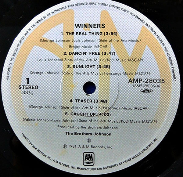 The Brothers Johnson* - Winners (LP, Album, Gat)