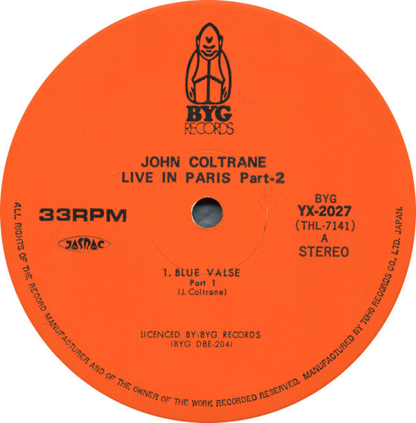 John Coltrane - Live In Paris Part 2 (LP, Album)