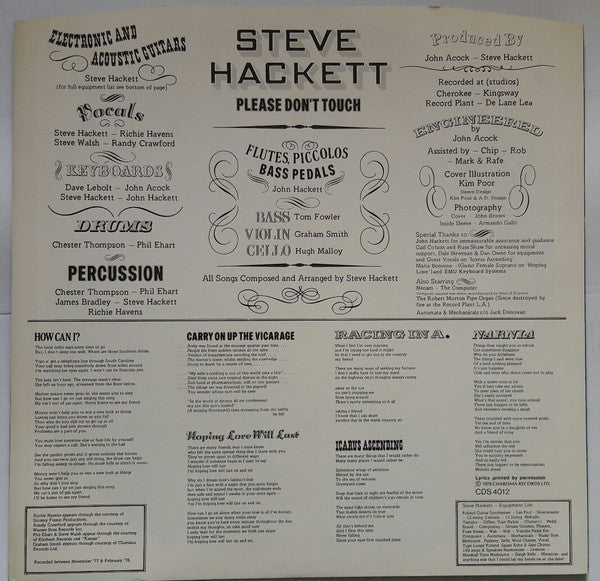 Steve Hackett - Please Don't Touch! (LP, Album, RE)