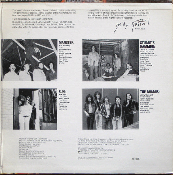 Various - Live At CBGB's - The Home Of Underground Rock(2xLP, Album...