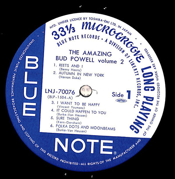 Bud Powell - The Amazing Bud Powell, Volume 2 (LP, Album, Mono, RE)