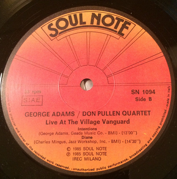 George Adams - Don Pullen Quartet - Live At Village Vanguard(LP, Al...