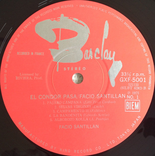 Facio Santillan - El Condor Pasa = コンドルは飛んで行く / ファシオ・サンティジャン＜I＞(LP,...