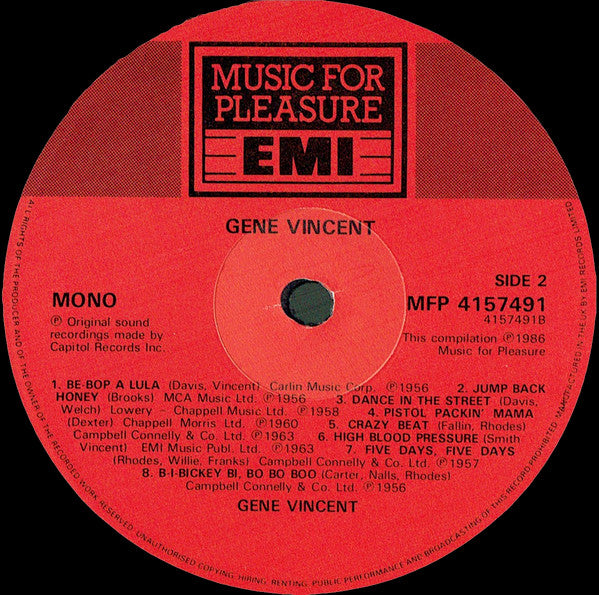 Gene Vincent - Rock ‘N’ Roll Greats (LP, Album, Comp, Mono)