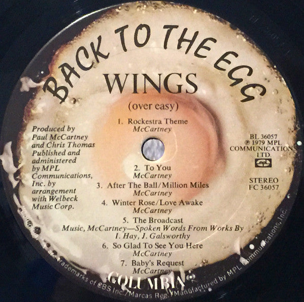 Wings (2) - Back To The Egg (LP, Album, No )