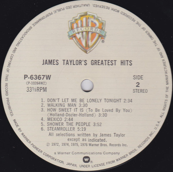 James Taylor (2) - Greatest Hits (LP, Comp, RE)