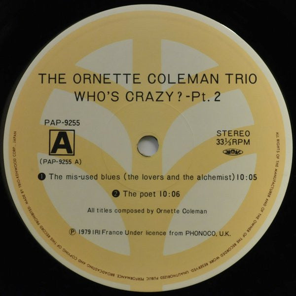 Ornette Coleman - Who's Crazy 2 - La Clef Des Champs 2 (LP, Album, RM)