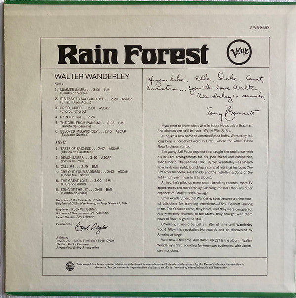 Walter Wanderley - Rain Forest (LP, Album)