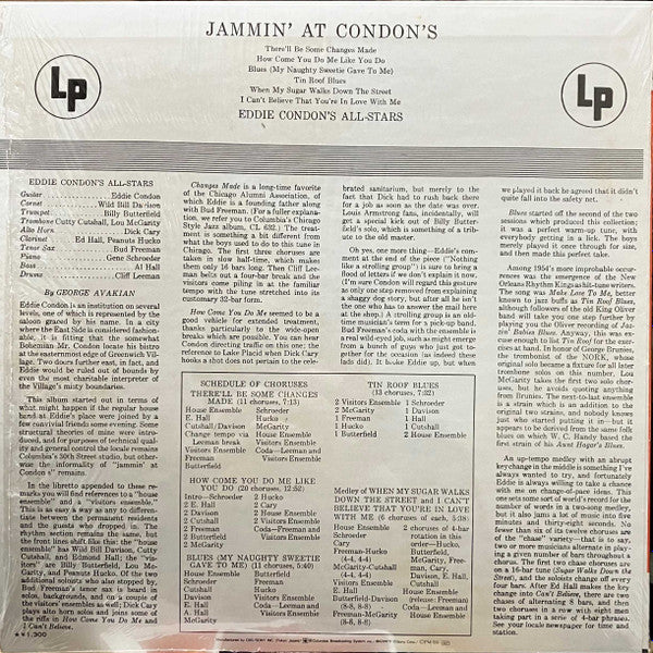 Eddie Condon And His All-Stars - Jammin' At Condon's(LP, Album, Mon...